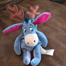 Disney Eeyore Beanbag Plush with Antlers  Pink Bow, Ages 3 , 3-4  8-11 Years