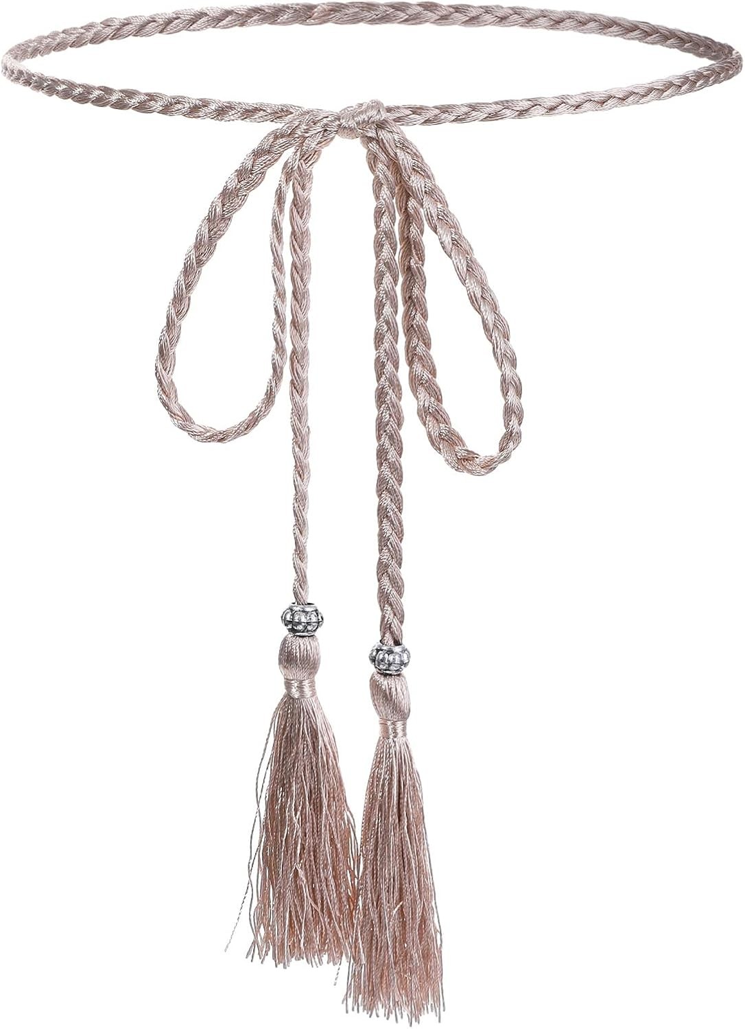 1 PCS Rope Belts Thin Braided Waist Belt Boho String Belt Skinny Woven Rope Tie