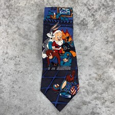 Vintage Looney Tunes Tie Mens Silk Bugs Bunny Daffy Elmer Fudd Christmas 90s