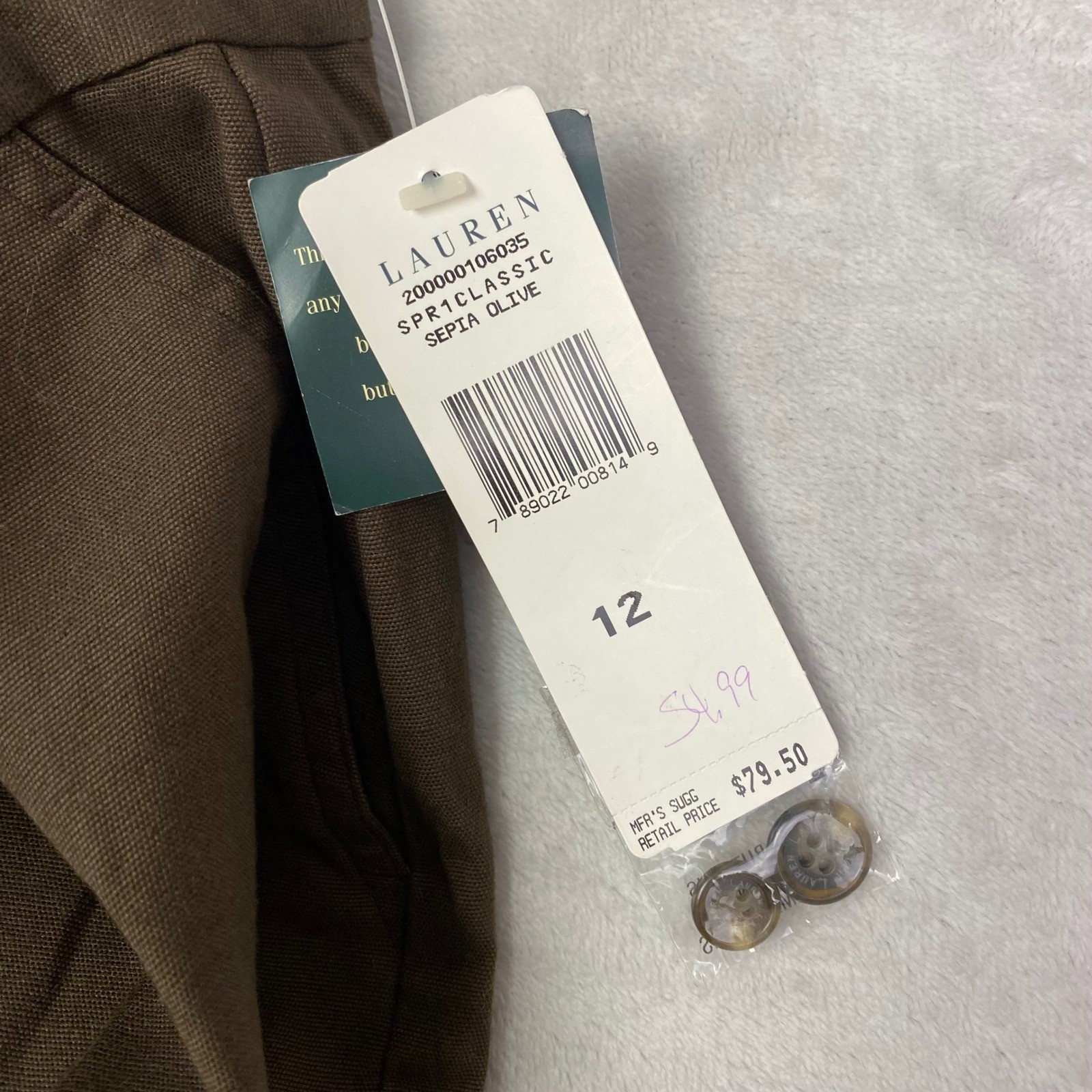 Lauren Ralph Lauren Classic Fit Sepia Olive Stretch Dress Pants Size 12 NWT thumbnail 4