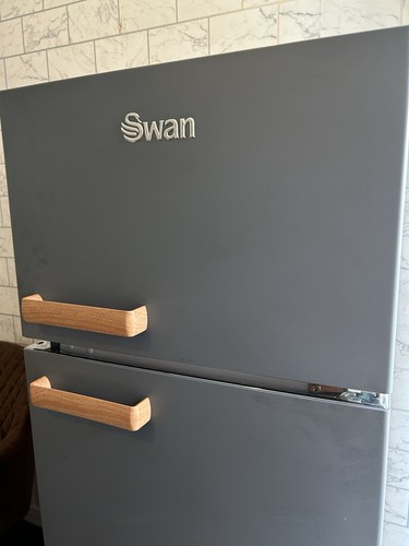 Swan Top Freezer Fridge Freezer in slate grey2 Door Freestanding Manual Defrost