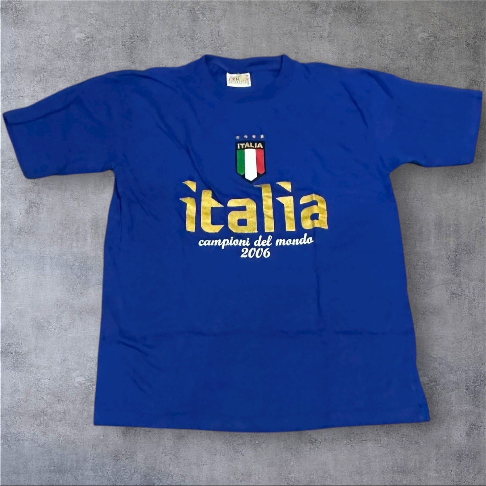 Italia Campioni del Mondo 2006 World Cup Champions Royal Blue T Shirt M