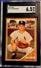 1962 TOPPS  TIM MCCARVER RC #167 SGC 6.5 EX-MT+ *CENTERED W/SCRATCH FREE CASE*
