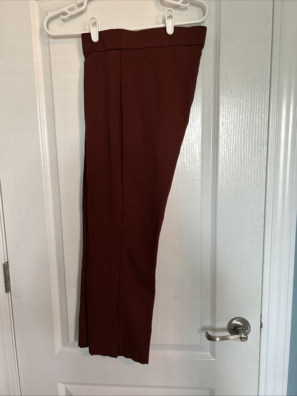 Christian Siriano DressPants Sz L Burgundy/Brown Point Pants Pullon Fullstretch