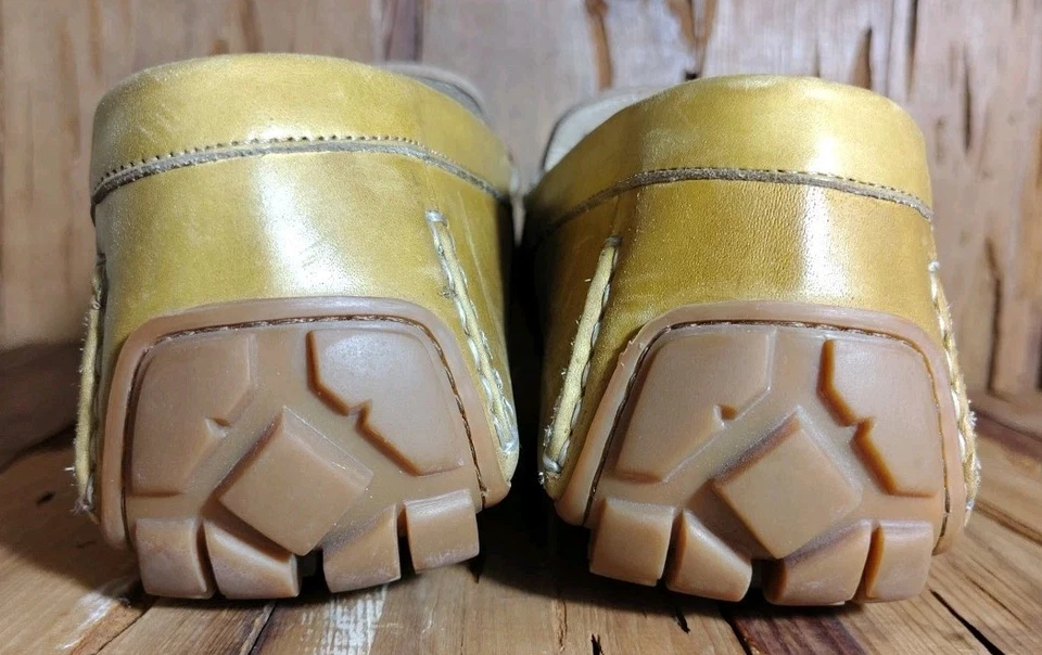 Mocasines de conducción Bacco Bucci para hombre 11 cuero tostado sin cordones perforados usados en excelente estado Foto 3 de 4