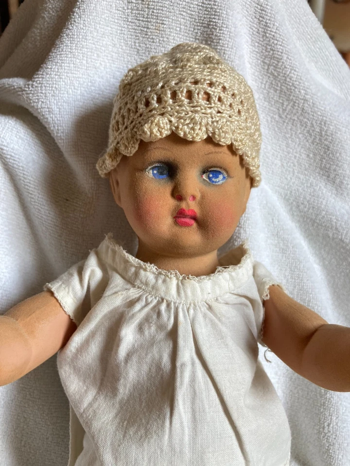 Bebè Minerva, Germany, celluloide pelle di pesca, anni 40/50. - Immagine 3 di 4