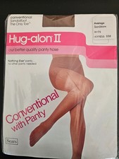 Vintage New Hug-Alon II Pantyhose Conventional Sandal Toe Sandstone Average