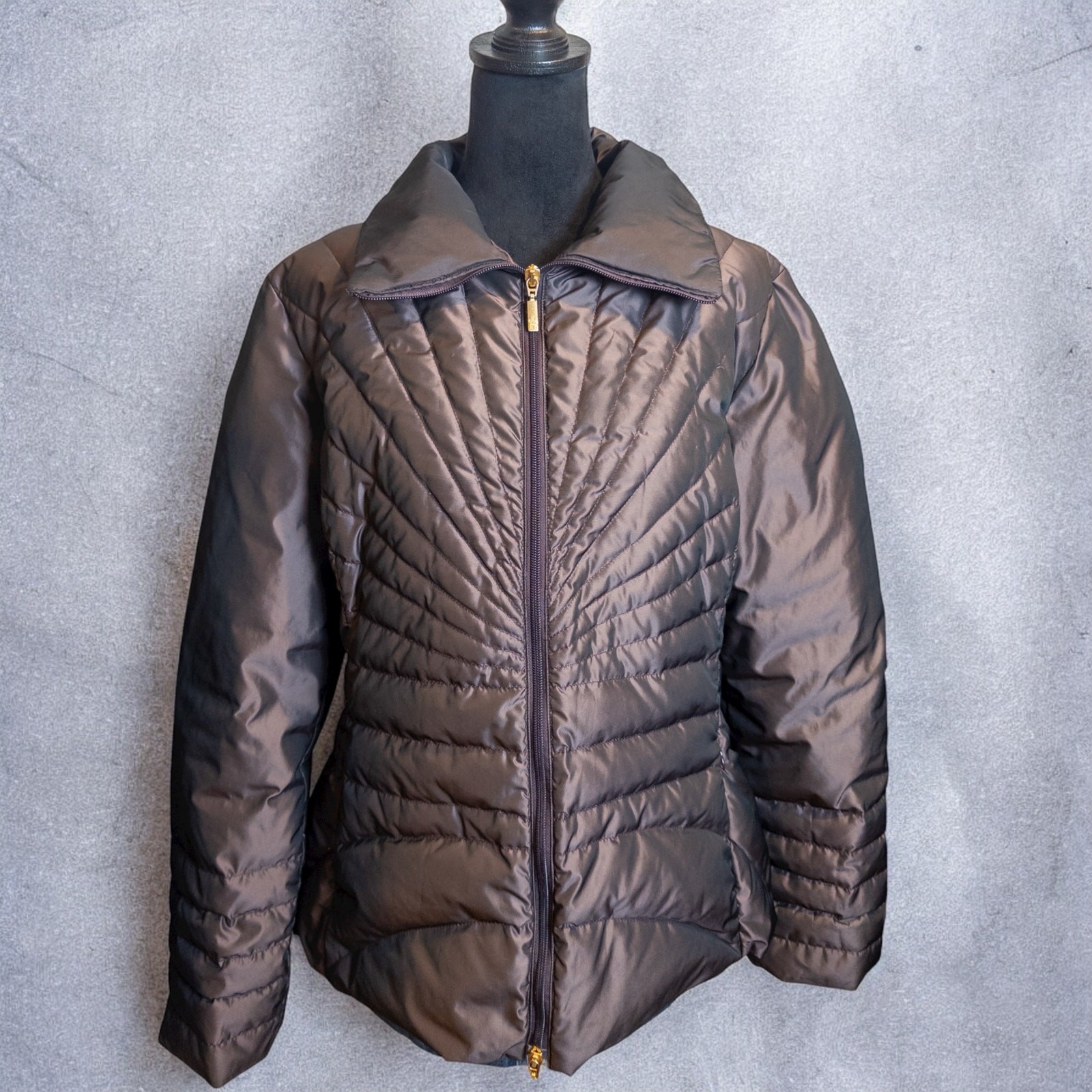 Vintage Y2K Moncler Metallic Brown Quilted Down Puffer Jacket Size 5 (XXL) image 2