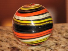 Large 2.060 inch dia. modern handmade swirl art marble with lutz