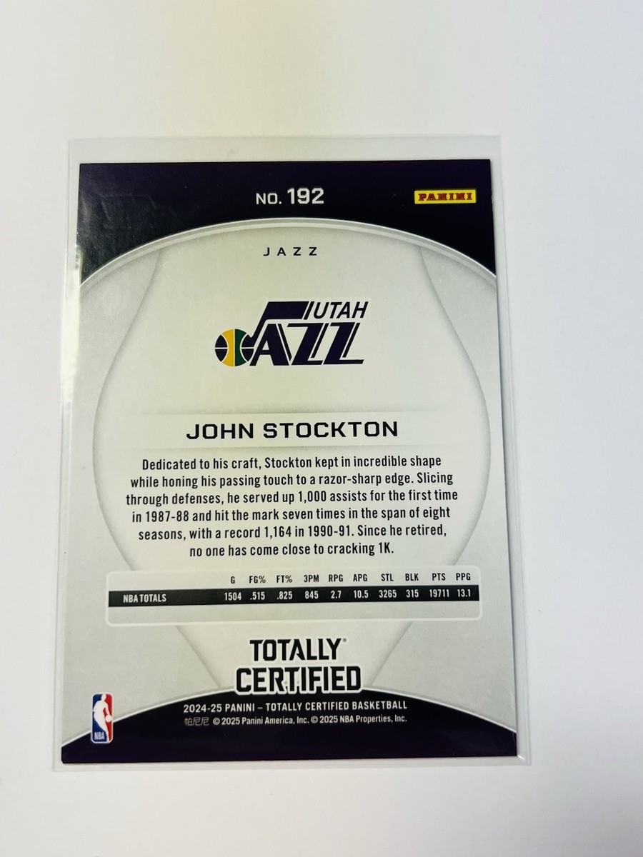 ストックトン John Stockton 8枚,25枚限定 サインカード 2枚 John Stockton Assist Leaders Autographed Card Jazz No COA - Etsy