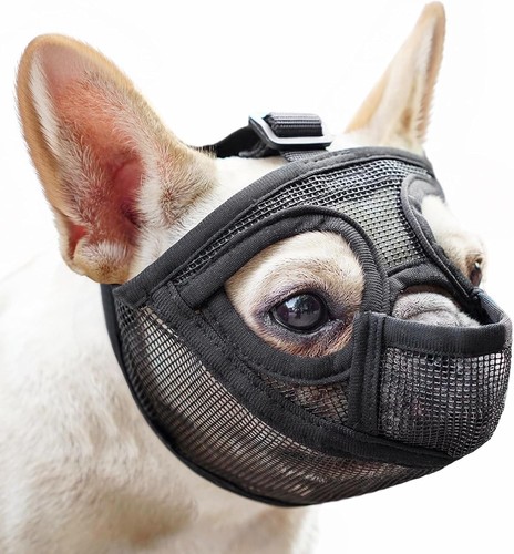 Short Snout Dog Muzzle for French Bulldog with Full Pant Design to Prevent Ea...