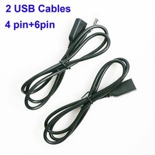Practical Car USBAdapter 2pcs 4Pin  6Pin 75CM Accessories Black Connector