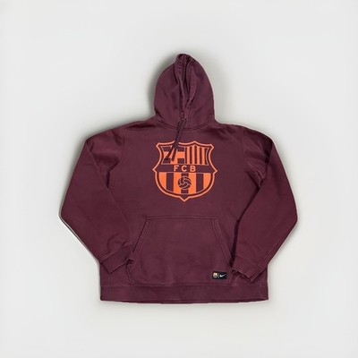 Nike FCB FC Barcelona Hoodie Mens M Swoosh Barca Spain Soccer Football Maroon