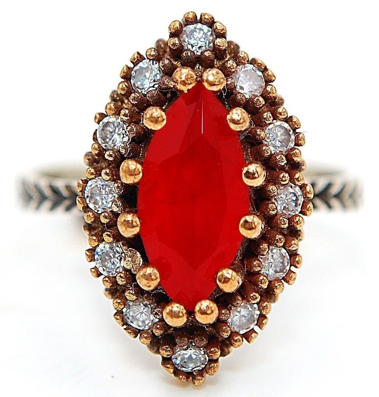 Ottoman 4CT Fire Garnet 925 Sterling Silver Ring Sz 7 H1-6
