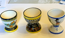 Lot de 3 Coquetiers anciens Faience De QUIMPER