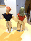 Vintage Mid Forties Greek Handmade Burlap Dolls Male & Female - Stored — photo 2