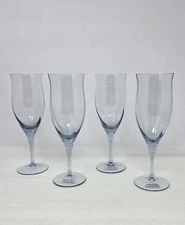 Set Of 4 Noritake Royal Pierpont Blue Crystal 9-1/4" Iced Tea Glasses