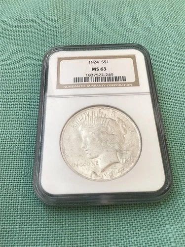 1924 P Philadelphia PEACE SILVER DOLLAR MS63