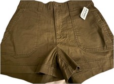 NWT WOMENS OLD NAVY O.G. CHINO HIGH RISE SHORTS-SIZE MEDIUM-OLIVE GREEN
