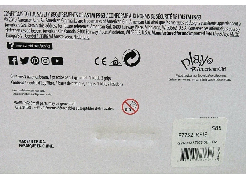 Juego de gimnasia American Girl nuevo con etiquetas Foto 4 de 4