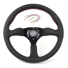 Racing Steering Wheel 13.58  /345mm Genuine Leather 6 Bolts Steering Style A