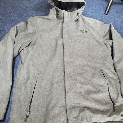 The North Face Mens DryVent Hooded Jacket Grey Heather Waterproof Shell Large