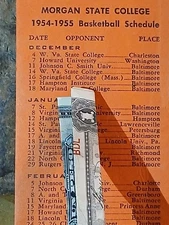 hbcu college* 1954/55 MORGAN STATE COLLEGE BASKETBALL SCHEDULE 