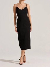 Astr Allura Lace Midi Dress Black