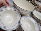 Mint ~ Set Of 4 Enamel Bowl & Large Salad Bowl American Picnic Compass TARGET  — photo 1