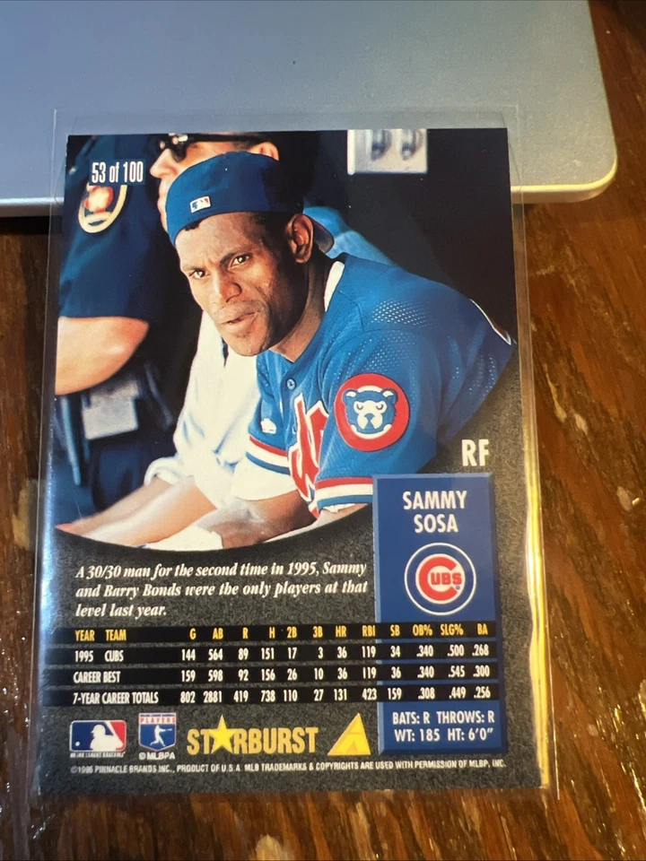 Sammy Sosa 1996 Pinnacle Starburst Parallel #53 Chicago Cubs NM-MT - Image 4 of 4