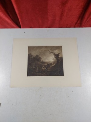 Antique Engraving Etching By ''David Lucas'' Of Constable (?)Painting 