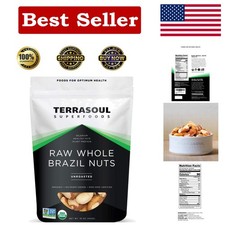 Nutritious 1 Lb Organic Brazil Nuts - Raw, , Gluten-Free Snack Delight