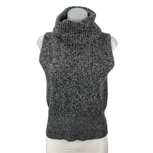Theory 100% Cashmere Women's Gray Turtleneck Sleeveless Tank Vest Sweater Top S
