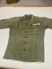 Vintage Korean War US Army Green Shirt Size 32 Small w/2 Stripes 4