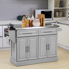 Rolling Kitchen Island Cart with Wheels, Portable Island Table for Kitchen