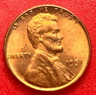 1951-P Lincoln Wheat Cent Penny GEM RED BU From an Original Bank Roll