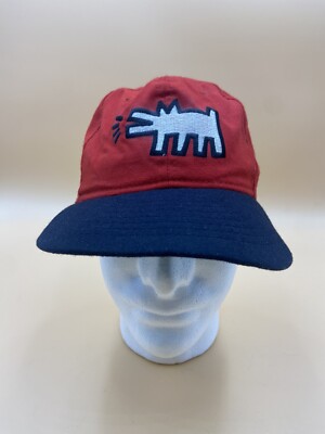 VTG 90's Keith Haring Barking Dog Snapback Hat Made In USA