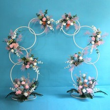 2pcs A set Round Wedding Arch Backdrop Rings Loops Flower Balloon Lawn Row Stand