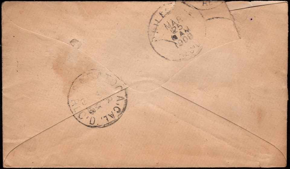 Australia - 1908 - Melbourne Victoria Cover to the US OHMS w Blue OS Perfin - Image 2 of 2