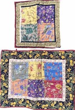 2pc Company Store Quilted Pillow Shams Patchwork Floral Standard Square Cotton