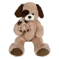 RI One Large 36" Mamma Dog With 6.5" Baby Stuffed Animal Plush