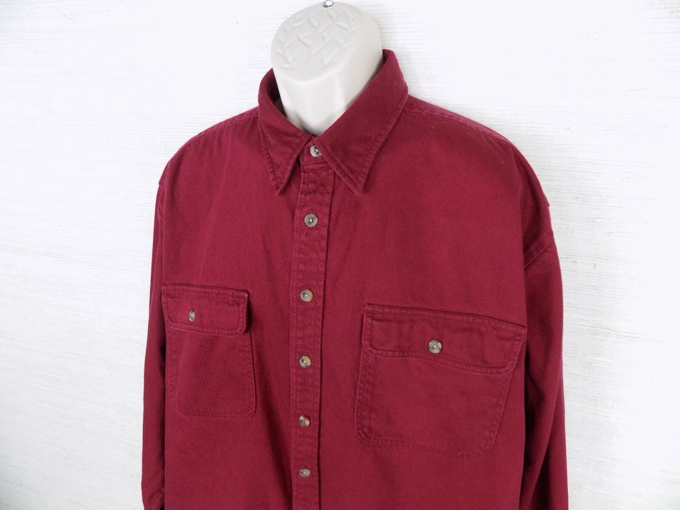 Vintage High Sierra Long Sleeve Button Down Shirt Shacket Mens XL Burgundy - Image 4 of 4