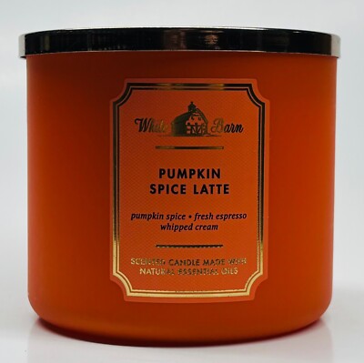 1 Bath & Body Works PUMPKIN SPICE LATTE 3-Wick Large Scented Candle 14.5 oz