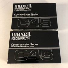 Maxell C45 Professional Industrial Communicator Series - Lot of 2 NEW Cassettes
