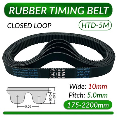 HTD Timing Belt 5M 5mm Pitch 10mm Wide CNC/ROBOTICS - Single Sided Toothed Belts