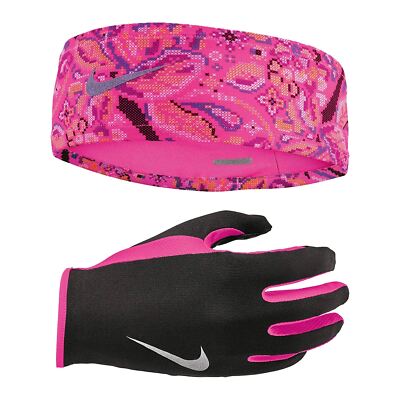 nike women's run headband and glove set