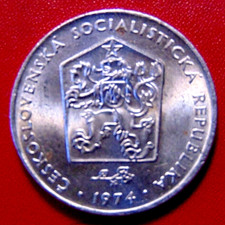 S10 - Czechoslovakia 2 Koruny 1974 Choice Uncirculated Coin - Czech Lion BU
