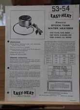 Dealer Brochure Easy Heat Electric Stock Tank Water Heaters The Singer Company