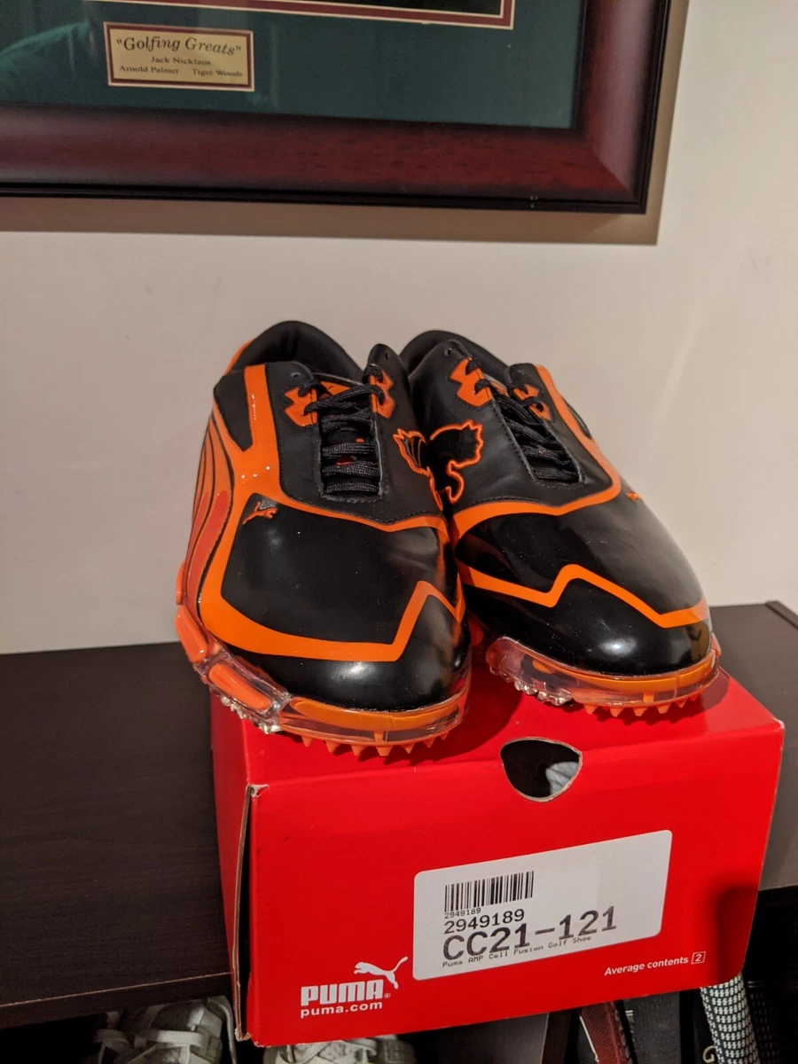 Puma Amp Cell Fusion SL Golf Shoes - Black/Vibrant Orange Size 11 (New) Puma Amp Cell Fusion SL Golf Shoes - Black/Vibrant Orange at  main image 4