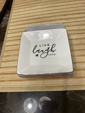 Ceramic Jewelry Tray Live Laugh Love 5" Square Gold Trimmed